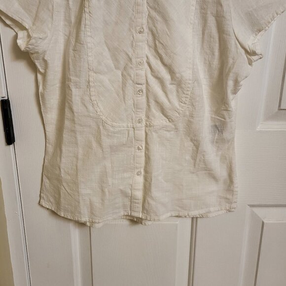 Prana Katya short sleeve top white collared size Small NWT - Picture 6 of 12